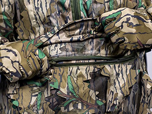 Camouflage Leafy Hunting Jacket for Men, 1/2 Zip with Hood U80222