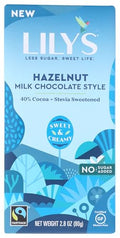 Lily's Sweets, Hazelnut Milk Chocolate Bar, 2.8 Ounce