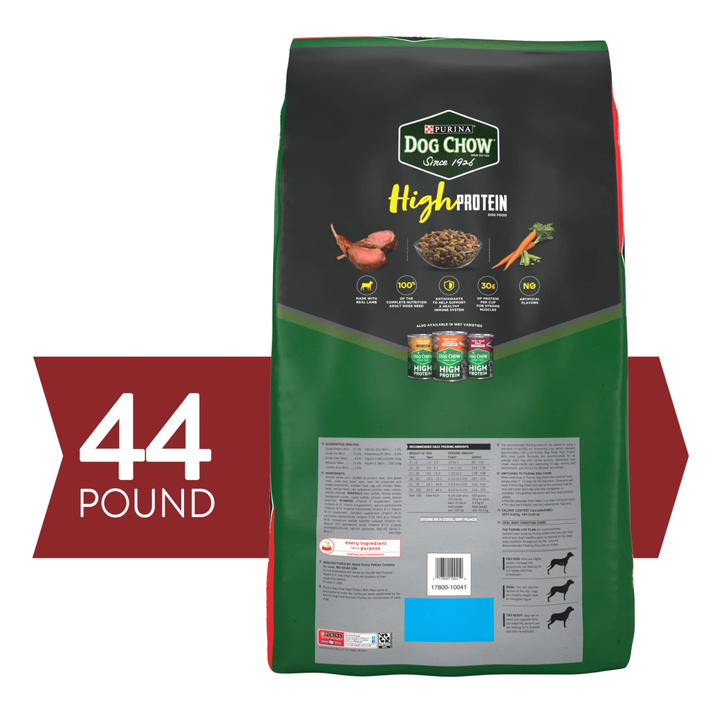 High Protein Dry Dog Food with Real Lamb & Beef Flavor, 44 lb. Bag U438
