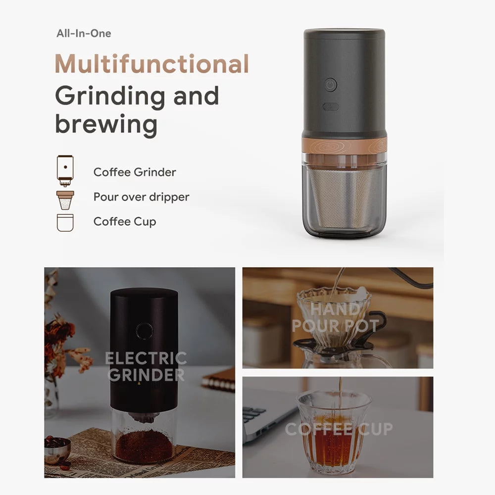 Electric Burr Coffee Grinder, 25-Gear Adjustable, USB Rechargeable M978102