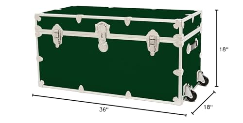 Leather Embossed Vinyl Trunk with Removable Wheels, 36"x18"x18" F364