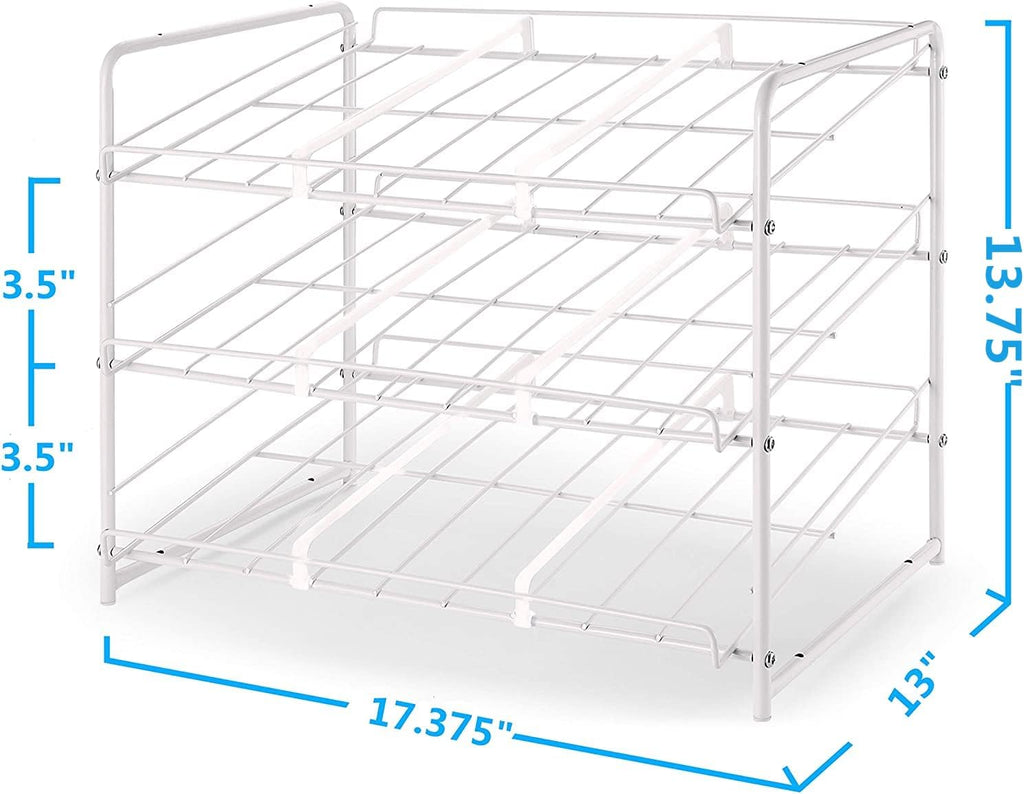 Can Rack Organizer, Stackable Can Storage Dispenser for Kitchen Cabinet or Pantry, White B212710