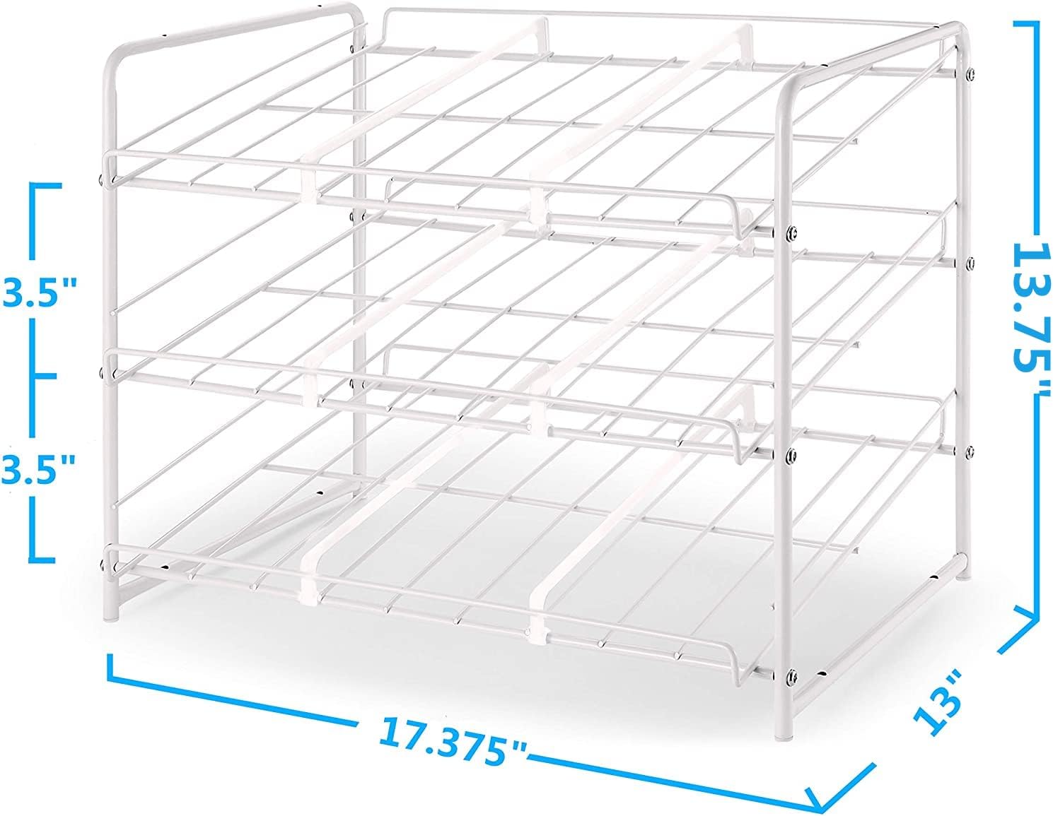 Can Rack Organizer, Stackable Can Storage Dispenser for Kitchen Cabinet or Pantry, White B212710