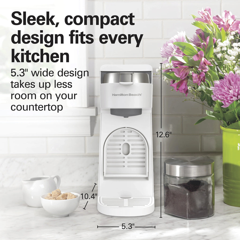 Single-Serve Coffee Maker, No Pods or Filters Needed, White Y474