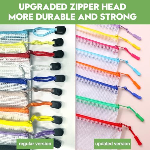 Mesh Zipper Pouch 24 Pack, Waterproof Organizer Bags for Travel Storage, Black U378256