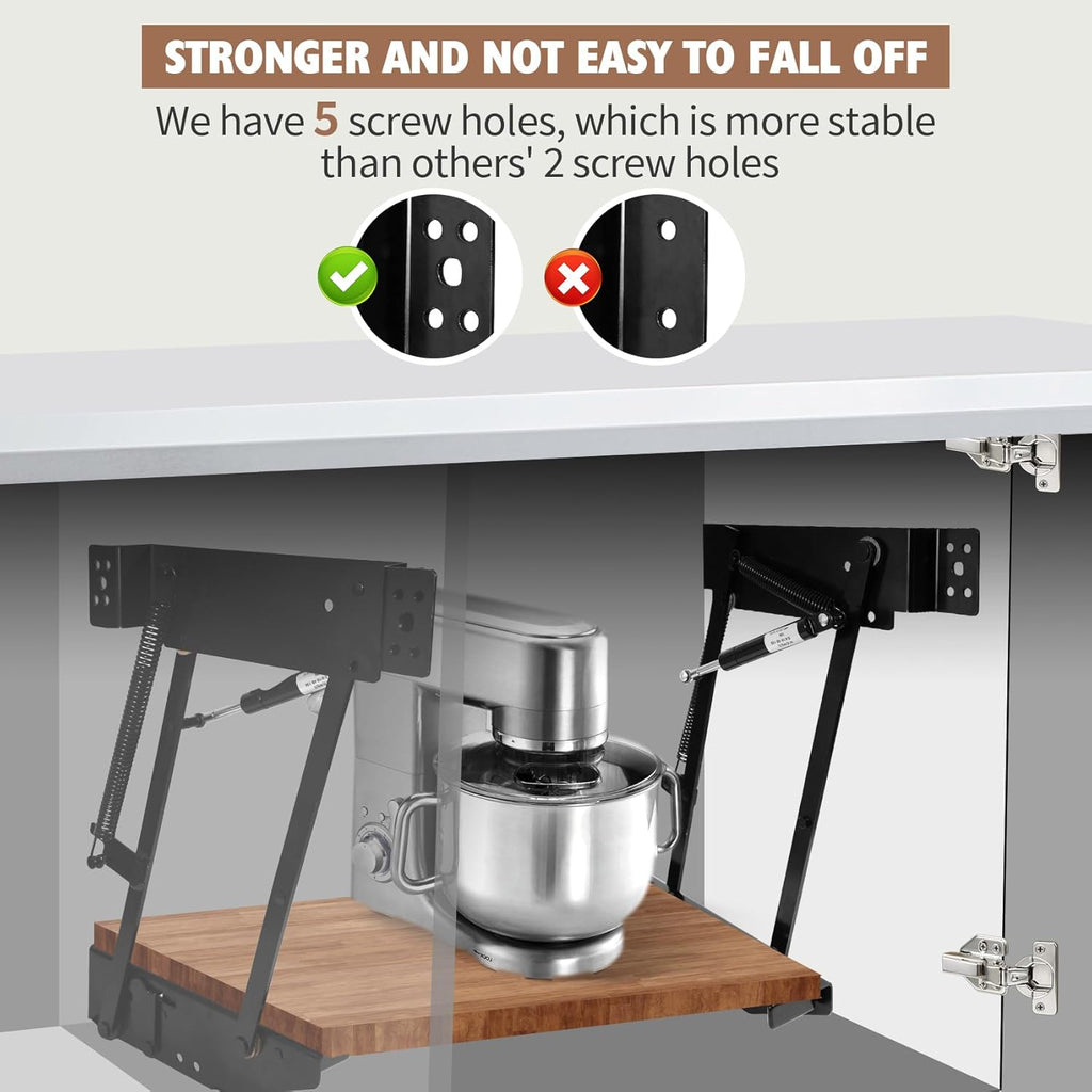 Cabinet Mixer Lift with Soft-Close, Space-Saving Design, Holds 60 LBS X580539