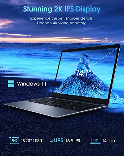 14.1'' Laptop, 256GB SSD, 8GB RAM, Windows 11, Intel Celeron N4020, FHD IPS Display K9652