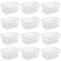 Sterilite 1.5 Bushel Large Rectangular Plastic Laundry Basket Bins, 12 Pack