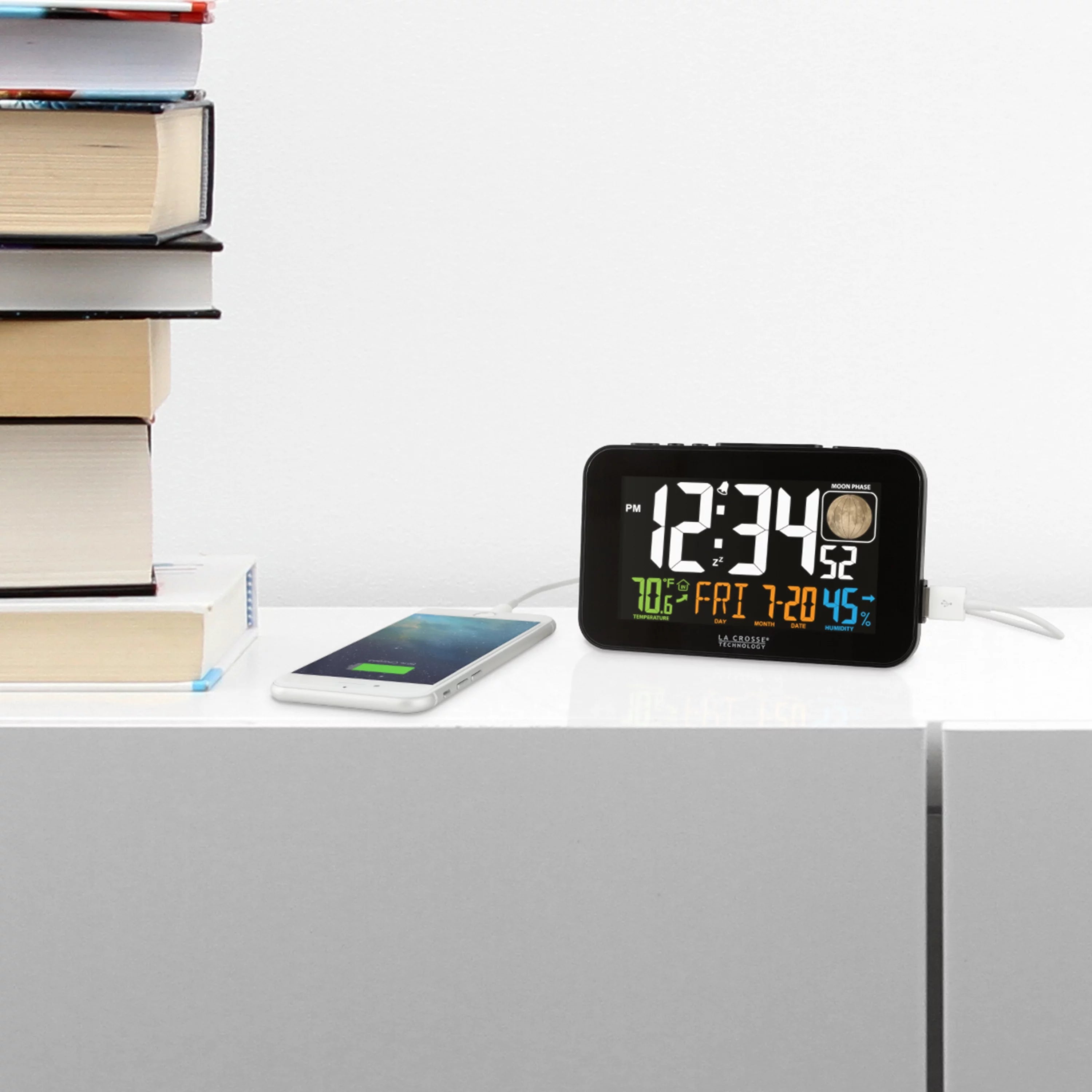 Corded Electric LED Atomic Alarm Clock with USB Charging Port C64600