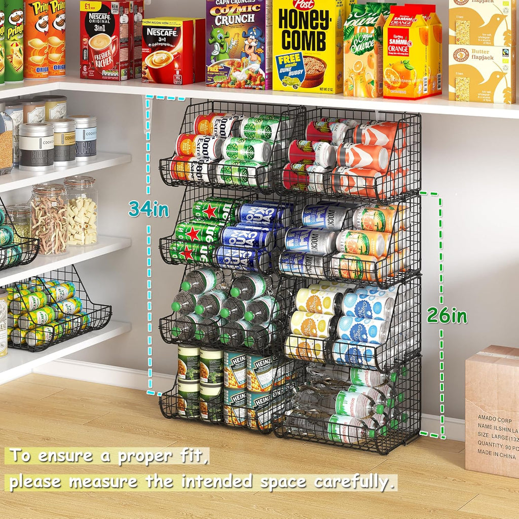 Stacking Can Dispenser 3 Tier with Dividers, Pantry Organizer for Cans and Bottles U698676