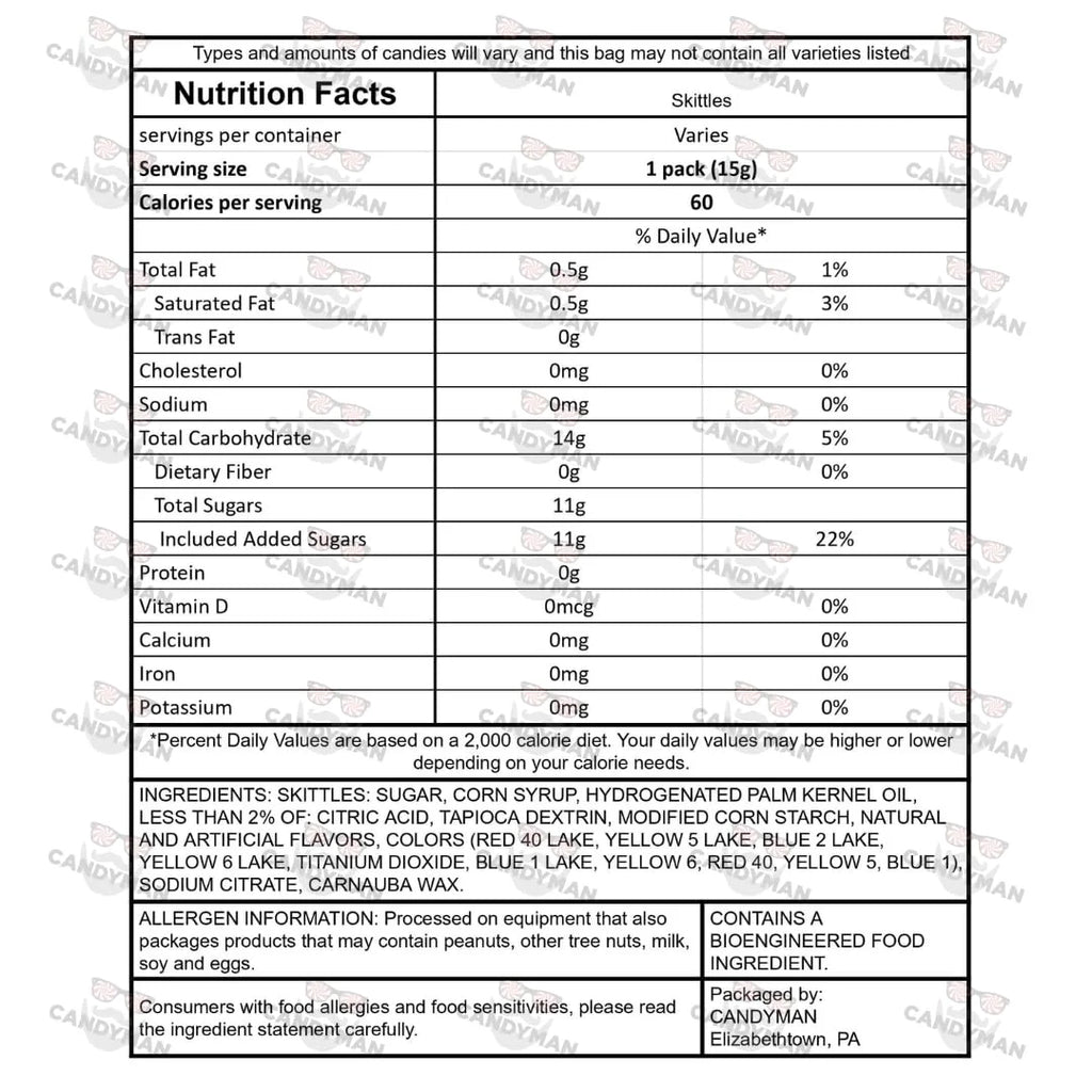 2LB Bundle of Skittles Candy Bulk, Individually Wrapped, Fun Size Fruit Snacks X923