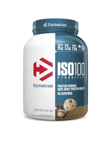 Dymatize ISO100 Hydrolyzed 100% Whey Isolate Protein Powder in Dunkin' Cappuccino Flavor + Dunkin' Mocha Latte Flavor, 25g Protein, 95mg Caffeine, 5.5g BCAAs, 20 Servings