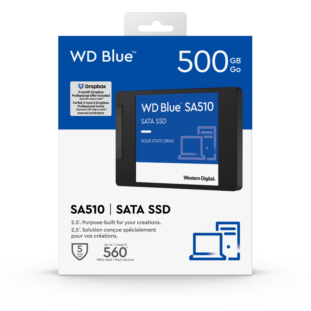 WD Blue 500GB SA510 SATA Internal Solid State Drive SSD - WDBB8H5000ANC-WRWN
