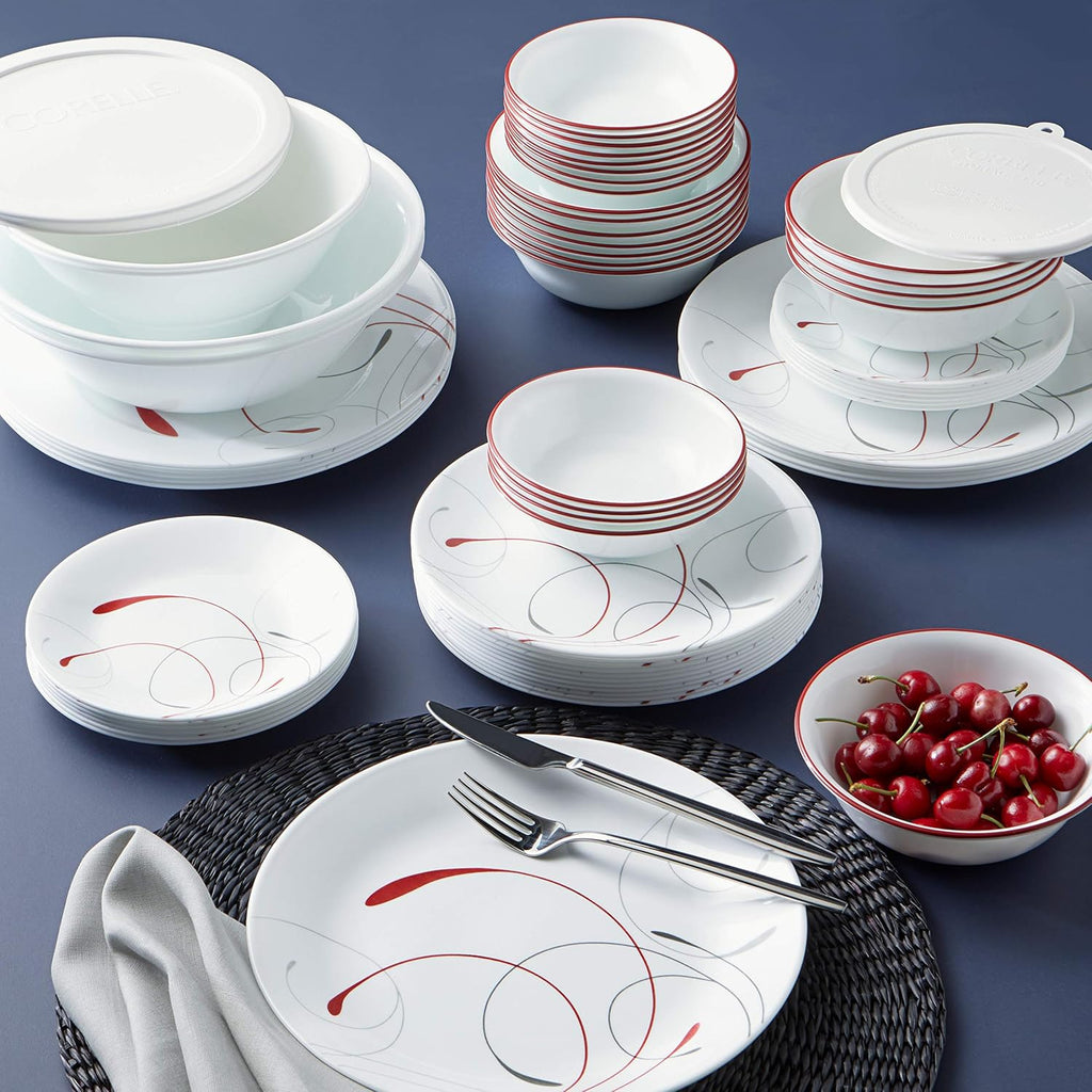 78-Piece Dinnerware Set for 12, Triple Layer Glass, Chip Resistant, Lightweight Plates and Bowls O18330