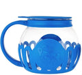 Ecolution Micro-Pop Microwave Popcorn Popper 3QT - Temperature Safe Glass w/Multi Purpose Lid (Large, Blue)