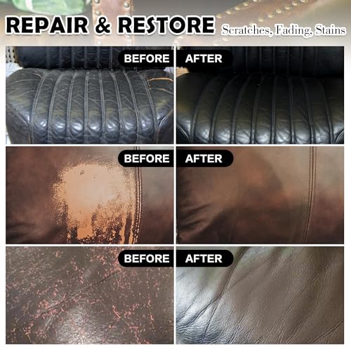 Leather Recoloring Balm for Car Seats, Furniture, Shoes and Bags (Black) I861305