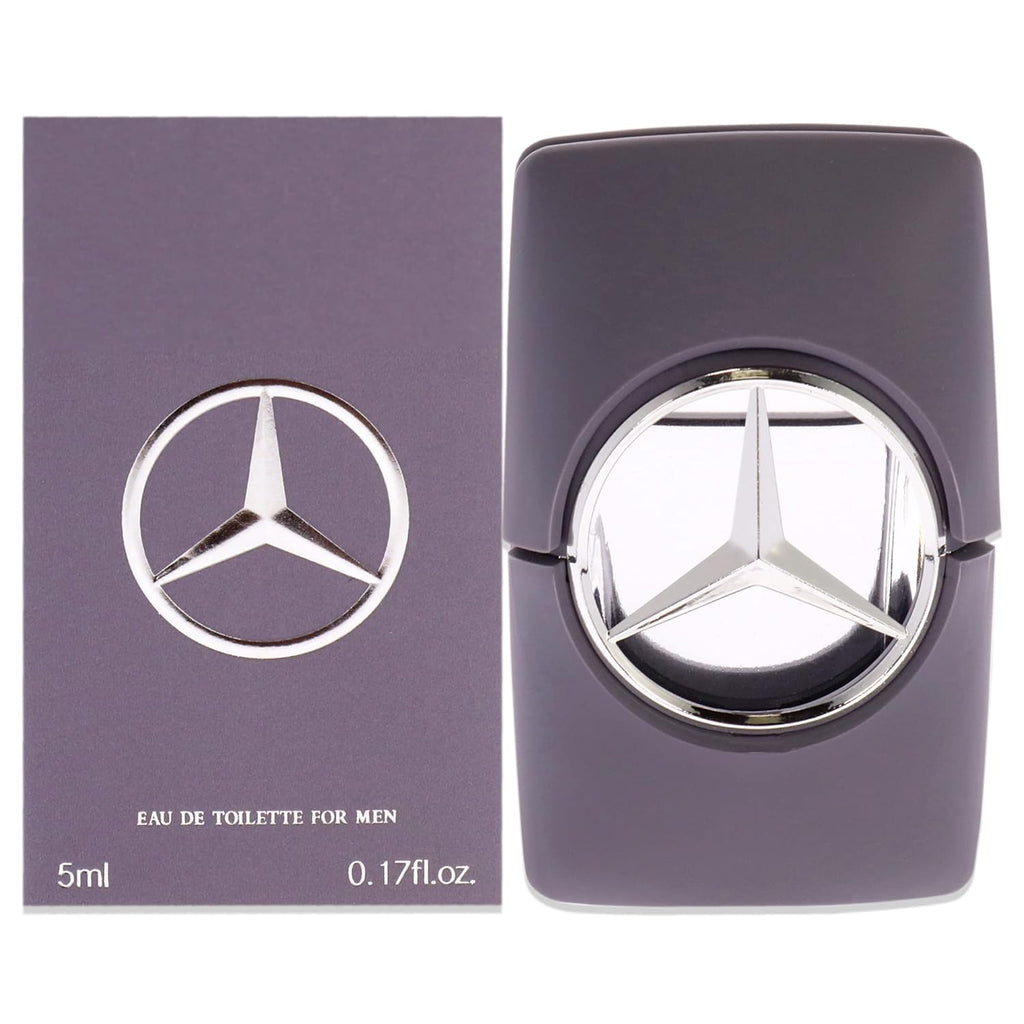 Mercedes-Benz Man Grey Perfume for Men - Amber Spicy Scent - Opens with Notes of Citruses and Pink Pepper - Blended with Sage and Ambroxan - Warm and Enveloping Fragrance - 0.15 oz EDT Spray