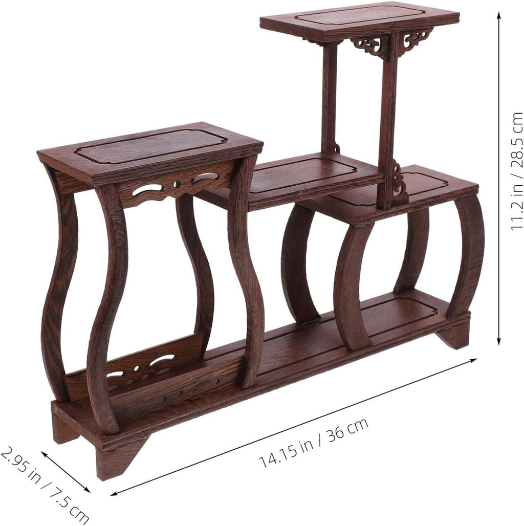 Chinese Wood Display Stand Base for Teapot Vase Bonsai V83749