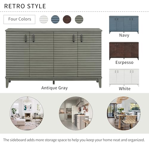 Sideboard with 4 Doors and Adjustable Shelves X88066