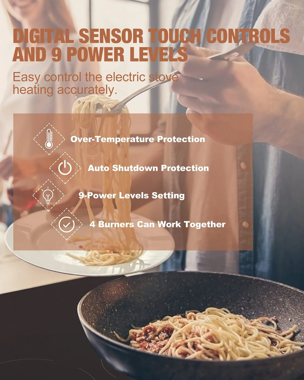 4 Burner Induction Cooktop, 7000W, No Plug L57915