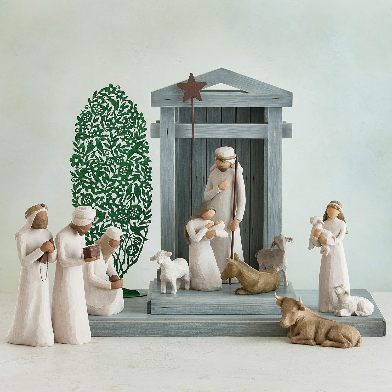 Three Wisemen Nativity Figures Set, Hand-Painted Sculpted Walking Bowing Kneeling Gifts D779