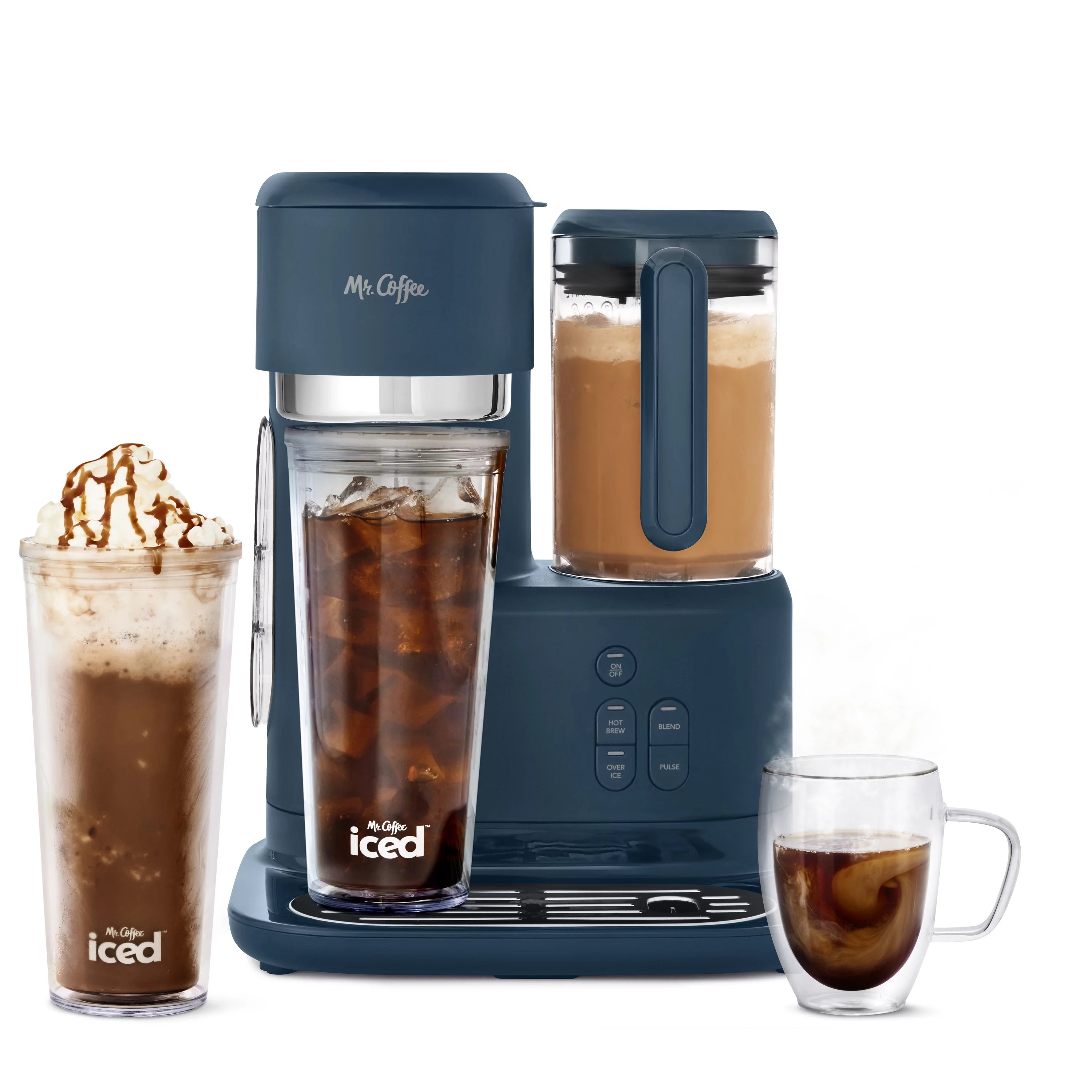 Single Serve Iced Coffee Maker and Blender with Reusable Tumblers C985706