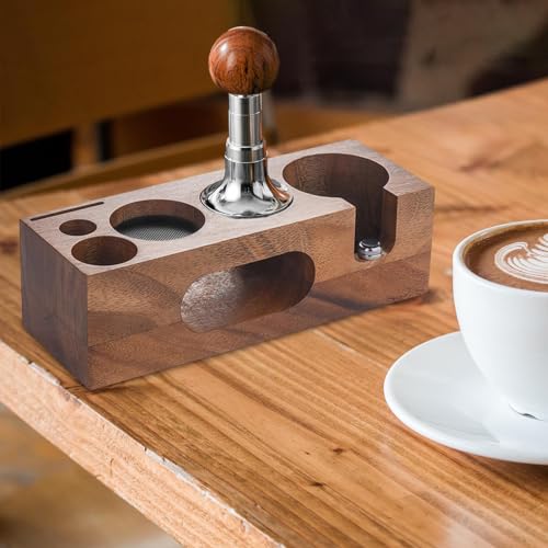 Non Slip Espresso Tamper Mat with Wooden Holder for Counter C17146