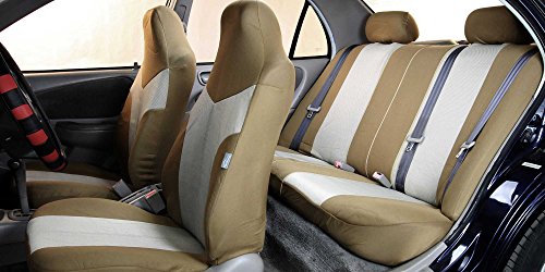 Car Seat Covers Full Set Beige Universal Fit for SUV Sedan X903499