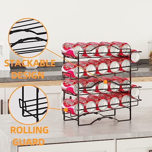 Stackable Soda Can Organizer Rack for Pantry, Refrigerator, Cabinet, 4 Pack Z22657