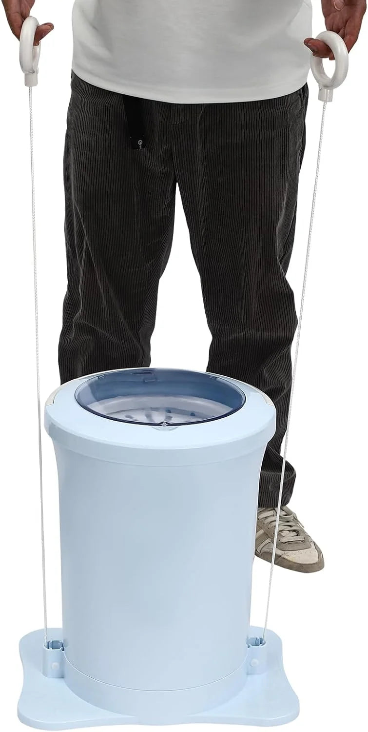 Manual Clothes Dryer, 12L Spin Dryer Foot Powered Washing Machine with Drain Hose, Compact Washer Dehydrator for Apartments, Dorms, Laundry,Traveling, RV, Blue (Manual Non Electric)