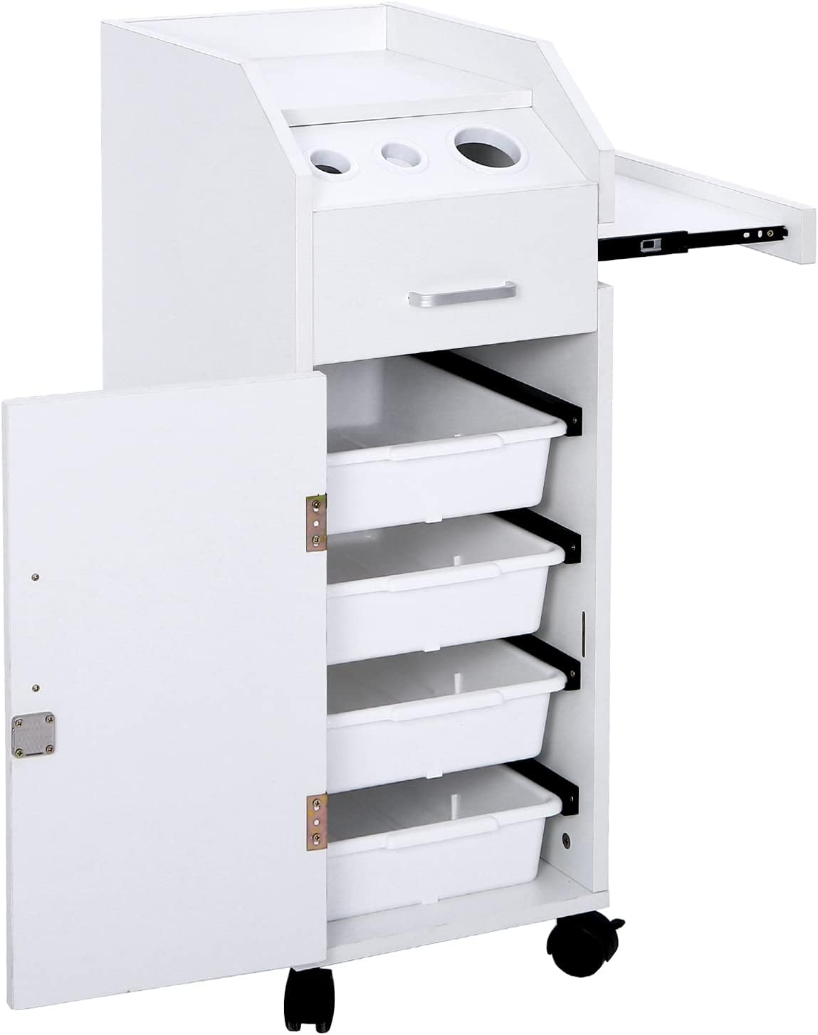Hair Salon Storage Cart with Wheels and Drawers L7557