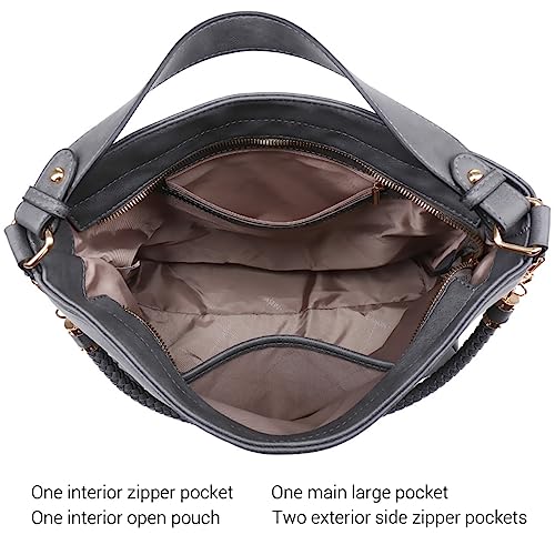 Vegan Leather Hobo Handbag with Long Strap Z2375