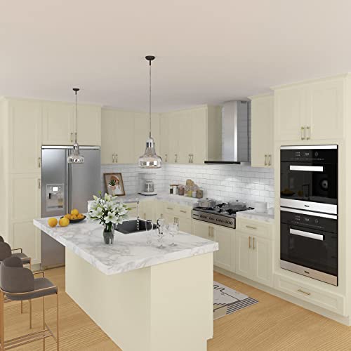 Kitchen Pantry Storage Cabinet with 2 Doors and 5 Shelves Y210218