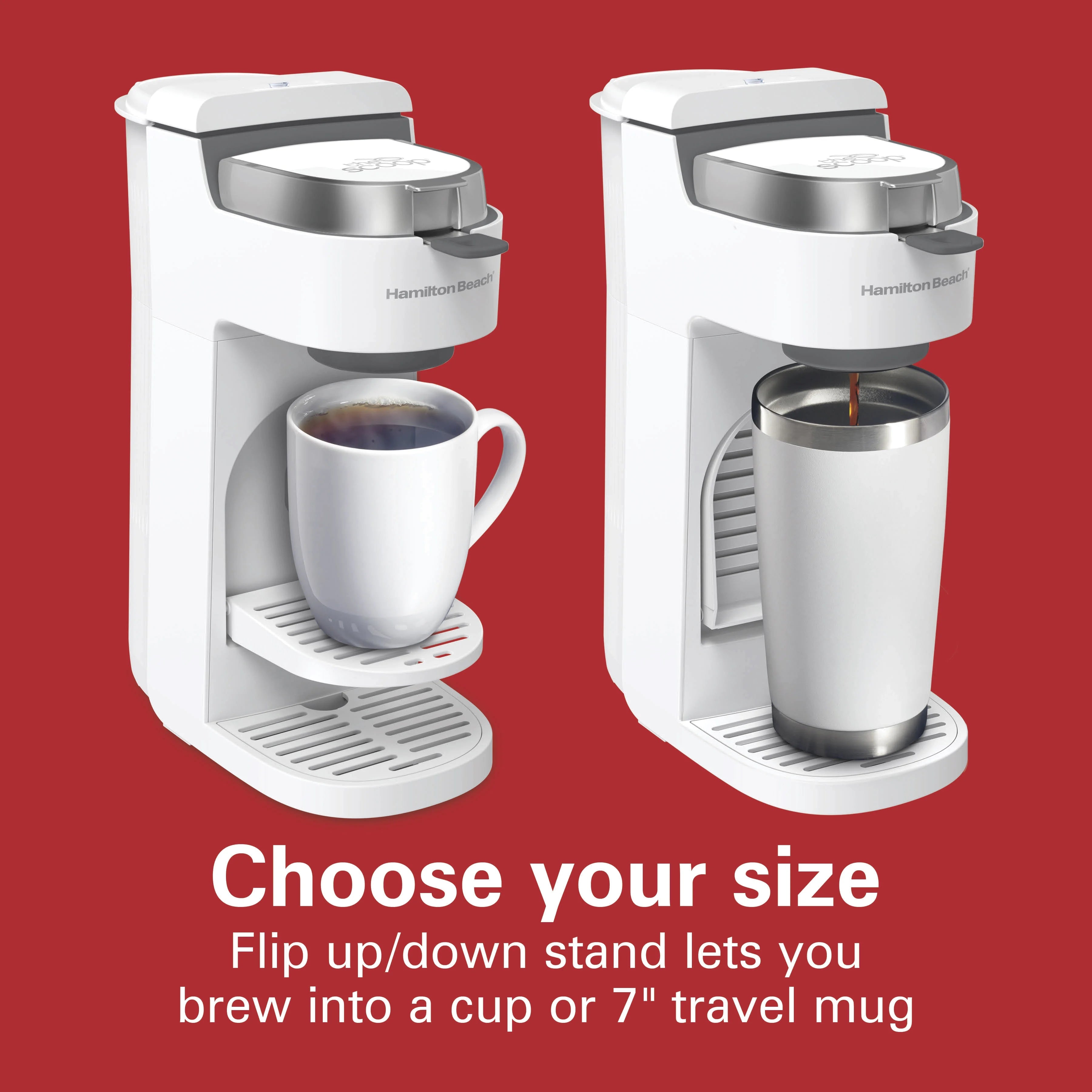 Single-Serve Coffee Maker, No Pods or Filters Needed, White Y474