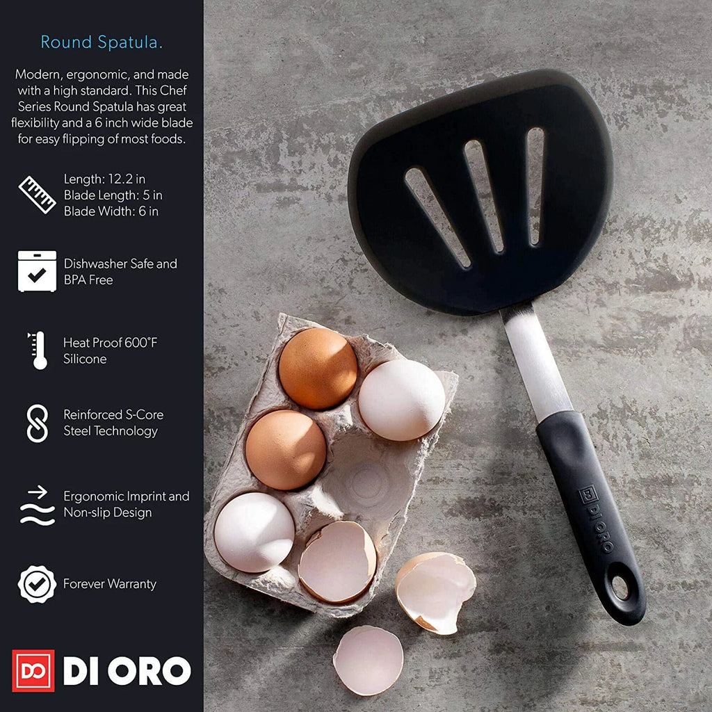 3-Piece Silicone Turner Spatula Set, Heat-Resistant Flexible Kitchen Utensils H6909