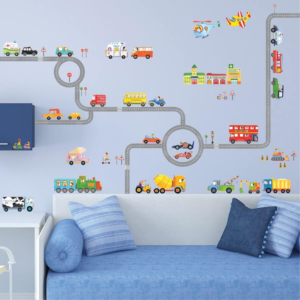 Road and Transports Kids Wall Stickers Peel and Stick Removable U846952