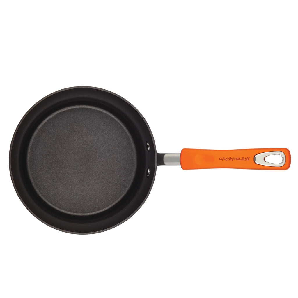 Nonstick Pots and Pans Set, 14 Piece, Gray with Orange Handles H8050