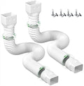 2 Pack Rain Gutter Downspout Extensions Flexible,Down Spout Extender Diverter Extendable from 21 to 60 in,Screws for Included,Black