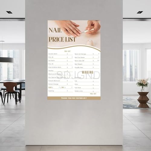 Hair Salon Price List Poster Canvas Wall Art 08x12inch C97248