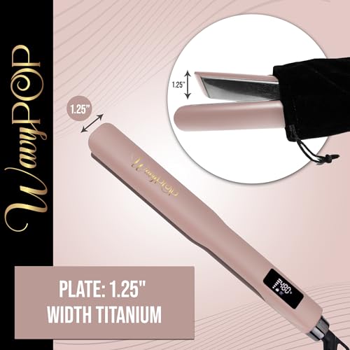 Flat Iron Hair Straightener and Curler 2 in 1 Titanium Rose Gold J811