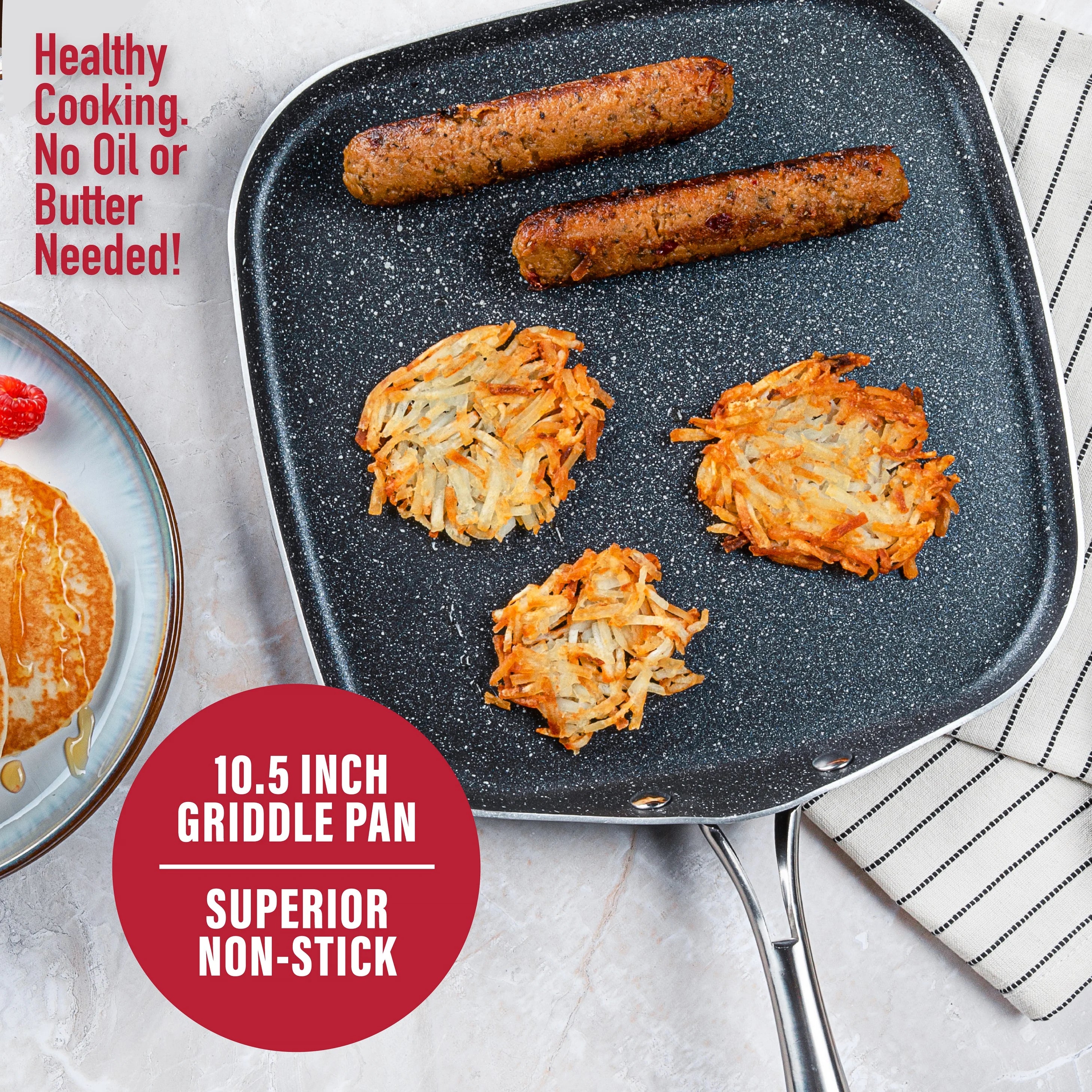 Non-Stick Square Griddle Pan, 10.5 Inches J712