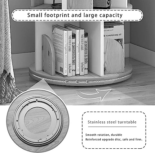 360° Rotating Bookshelf with Baffle Design, Space Saving K568
