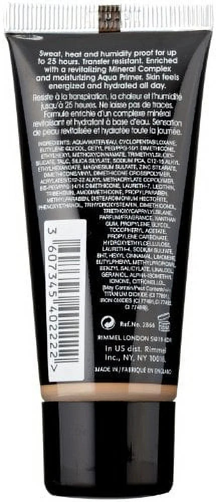 1pc Rimmel Lasting Finish 25 Hour Liquid Foundation Warm Ivory