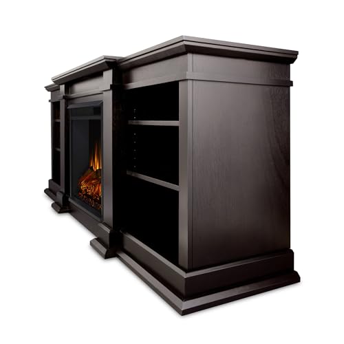 72" TV Stand with Electric Fireplace, Black, Fits up to 70" TV W2754