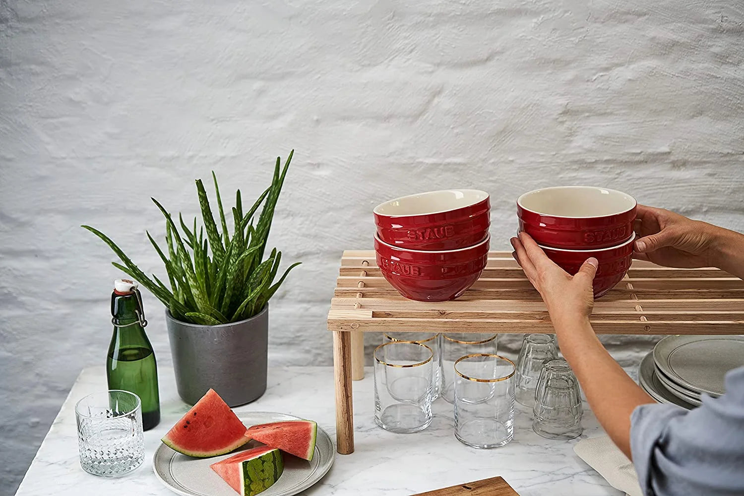 Ceramic Universal Bowl Set, 6.5-inch, Cherry, 32 Ounces Z454