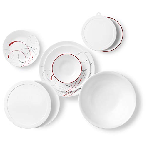 78-Piece Dinnerware Set for 12, Triple Layer Glass, Chip Resistant, Lightweight Round Plates and Bowls V476
