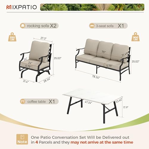 Outdoor Patio Furniture Set 4-Piece with Cushions I963431