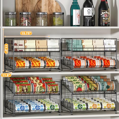 Adjustable 2-Tier Can Rack Organizer for Pantry Cabinet, 3 Pack N708