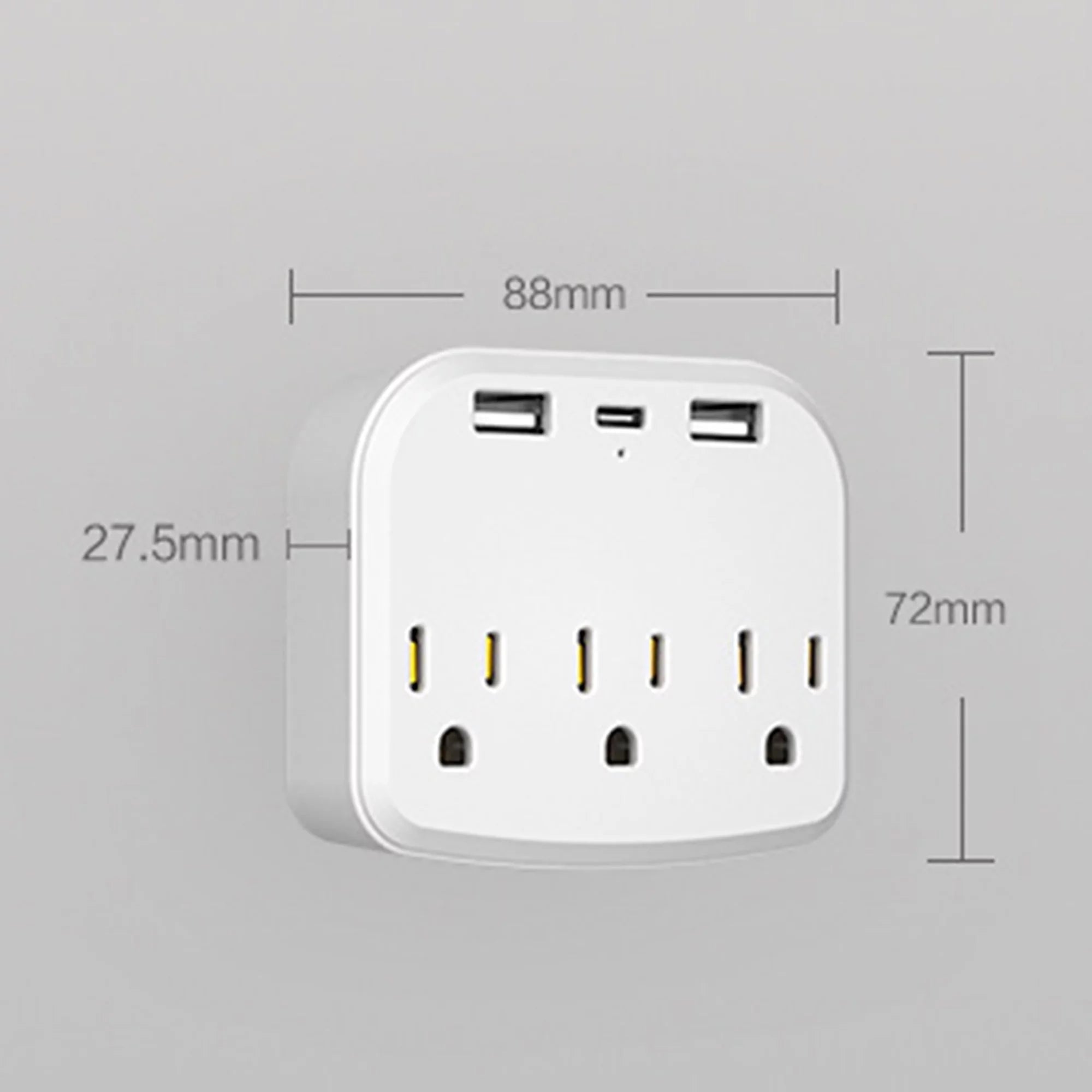 European Travel Plug Adapter with 3 US Outlets and 2 USB Ports U584360