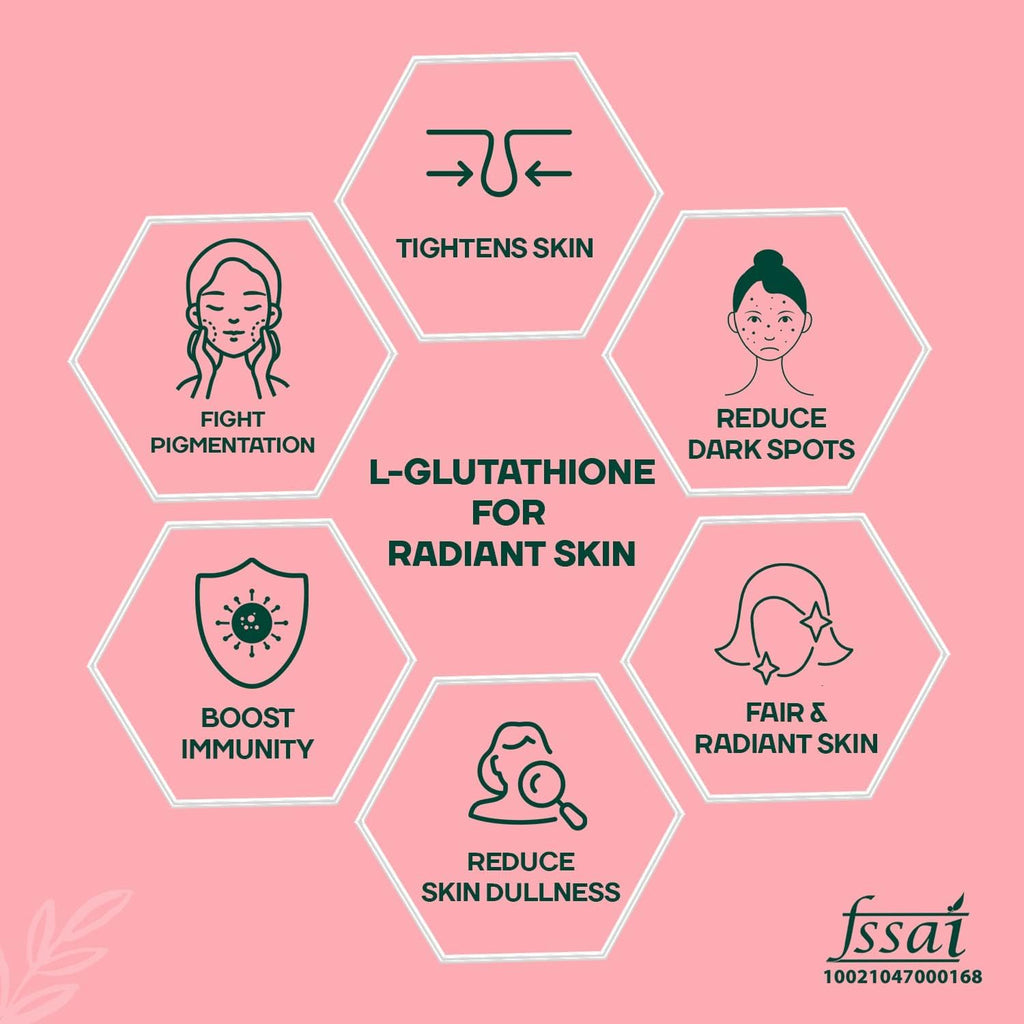 Glutathione 1000mg with Vitamin C & Biotin for Skin Brightening, 60 Veg Caps D15434